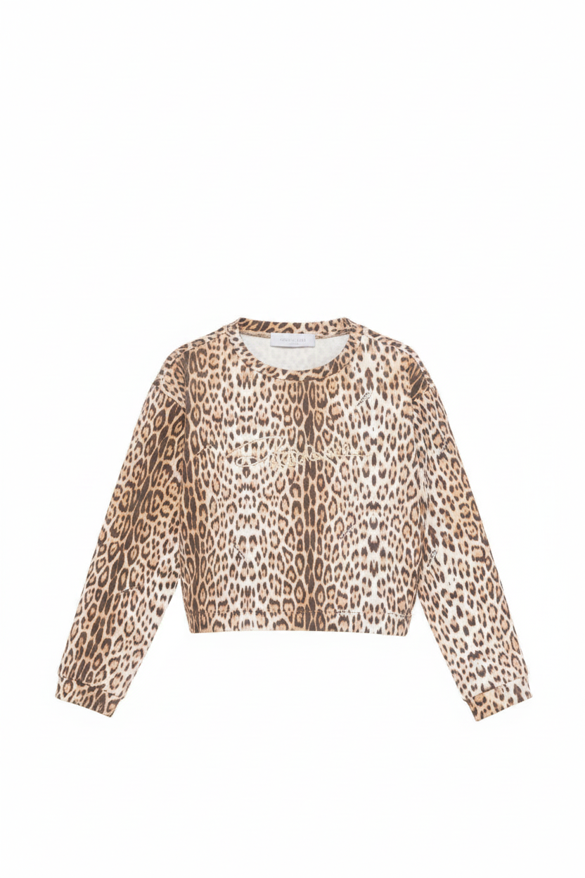 T-shirt per bambina Roberto Cavalli Kids animalier con scollo tondo CGP26086FE MACULA N.H. ROBERTO CAVALLI KIDS 