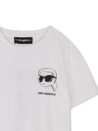 T-shirt per bambino Karl Lagerfeld Kids bianca con stampa stile cartoon Z31103 10P KARL LAGERFELD KIDS 