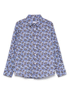 Camicia per bambino Paolo Pecora Kids blu con stampa floreale PP3936 BLU PAOLO PECORA KIDS 