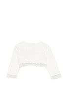 Cardigan per neonata Paz Radriguez bianco con finiture in pizzo 001-123245 6062 PaZ RODRIGUEZ 