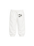 Pantaloni sportivi per bambino Moschino Kids bianchi con logo sul davanti HMP07CLCA32 10063 MOSCHINO KIDS 