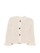 Cardigan per neonata Douuod Kids beige con orlo arricciato DY9000 X0011 870 DOUUOD KIDS 