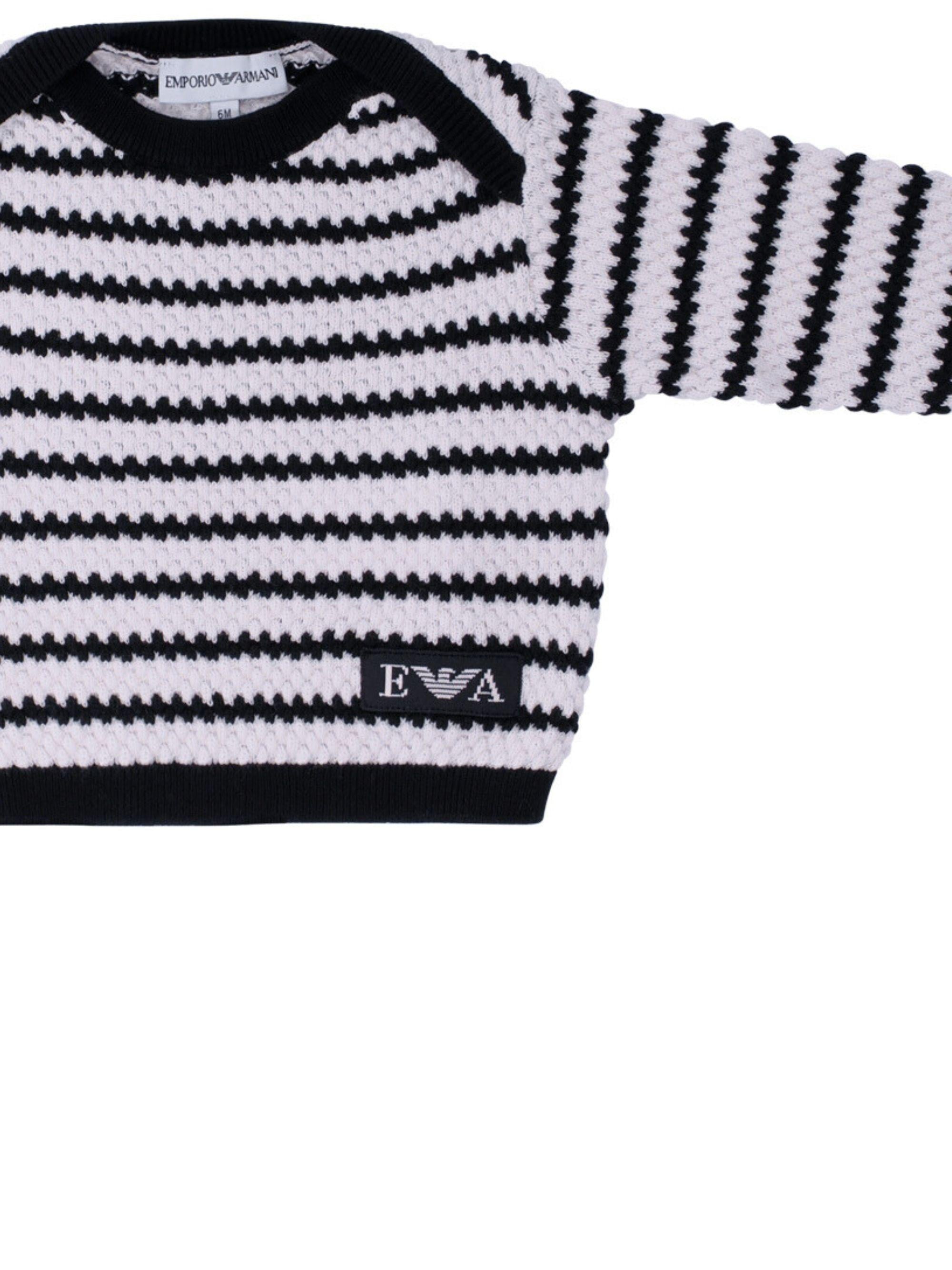 Maglione per neonato Emporio Armani Kids multicolor con design a righe EB001232 AF23409 M0057 EMPORIO ARMANI KIDS 