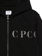 Felpa per bambino C.P. Company Kids nera con logo sul davanti CUF01SLCA69 60100 C.P.COMPANY KIDS 