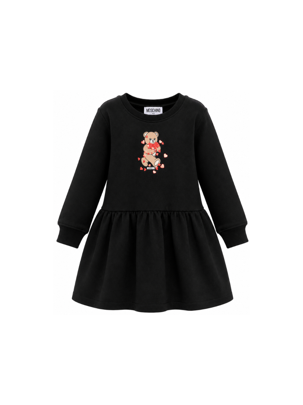 Abito per bambina Moschino Kids nero con dettaglio Teddy Bear HAV0H7LDA63 60100 MOSCHINO KIDS 