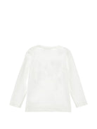 T-shirt per bambina Monnalisa Kids bianca a maniche lunghe con stampa a cuori 11H625 8201 0001 MONNALISA KIDS 