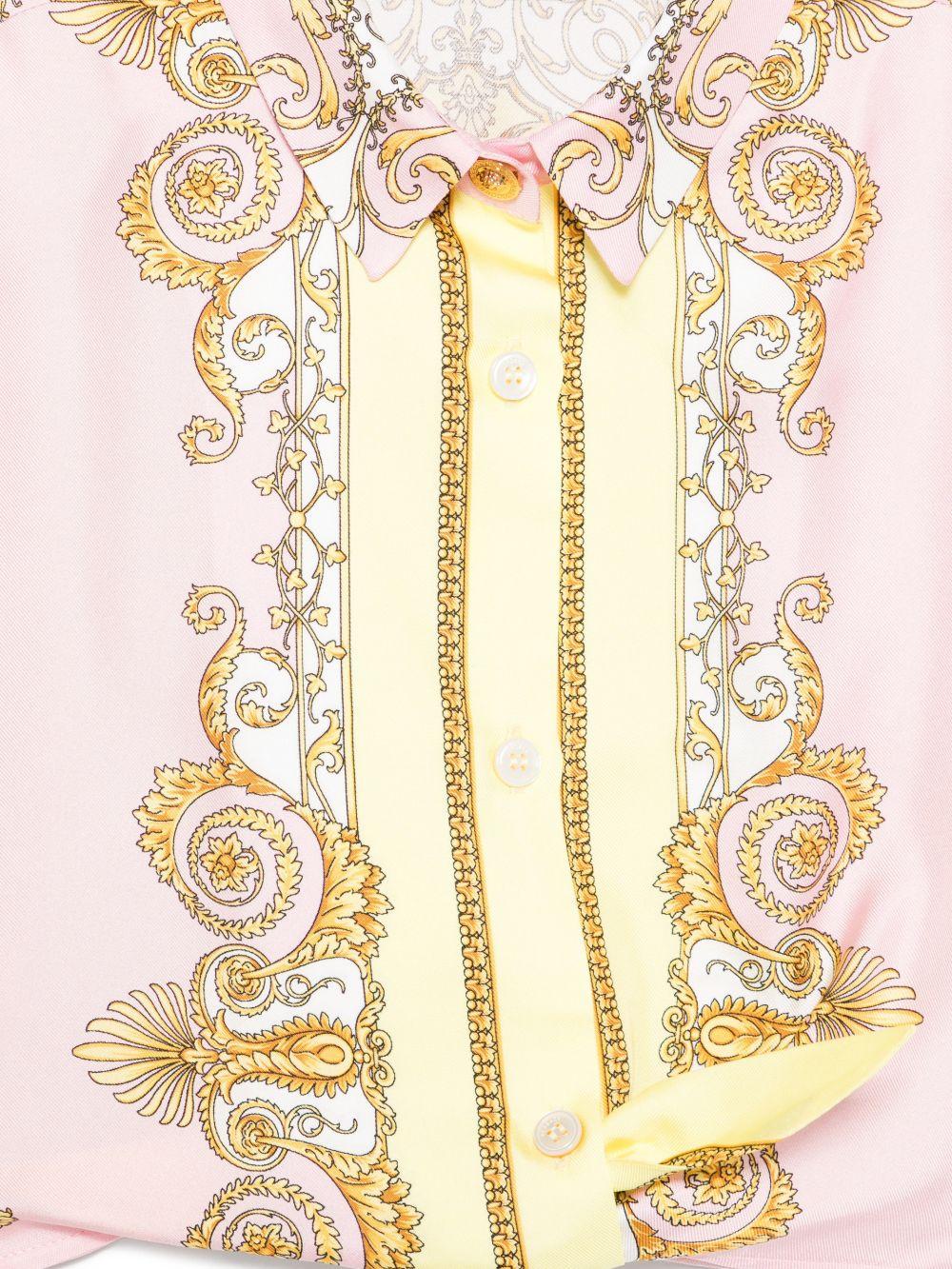 Camicia per bambina Versace Kids rosa con design barocco 10185131A17228 5Y590 VERSACE KIDS 