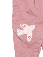 Salopette per neonata Stella McCartney Kids rosa con ricamo uccelli TXA012 Z0156 51I STELLA McCARTNEY KIDS 