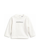 T-shirt per neonato Emporio Armani Kids bianca con logo sul davanti EB000418 AF15013 M0135 EMPORIO ARMANI KIDS 