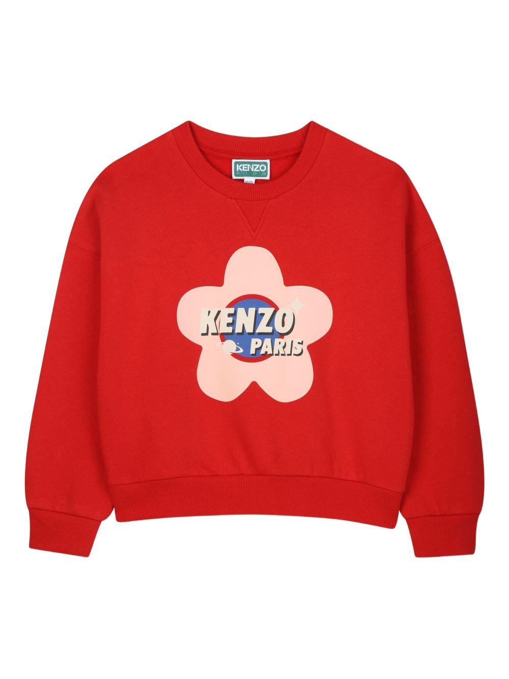 Felpa per bambina Kenzo Kids rosso con stampa a fiori K61357 968 KENZO KIDS 
