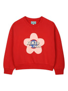 Felpa per bambina Kenzo Kids rosso con stampa a fiori K61357 968 KENZO KIDS 