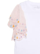 T-shirt per bambina Stella McCartney Kids bianca con dettagli in rete TY8D11 Z0434 100 STELLA McCARTNEY KIDS 