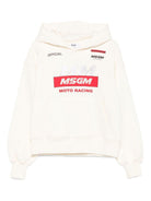 Felpa per bambina MSGM Kids bianca con cappuccio classico F5MSJGHS193 013 MSGM KIDS 