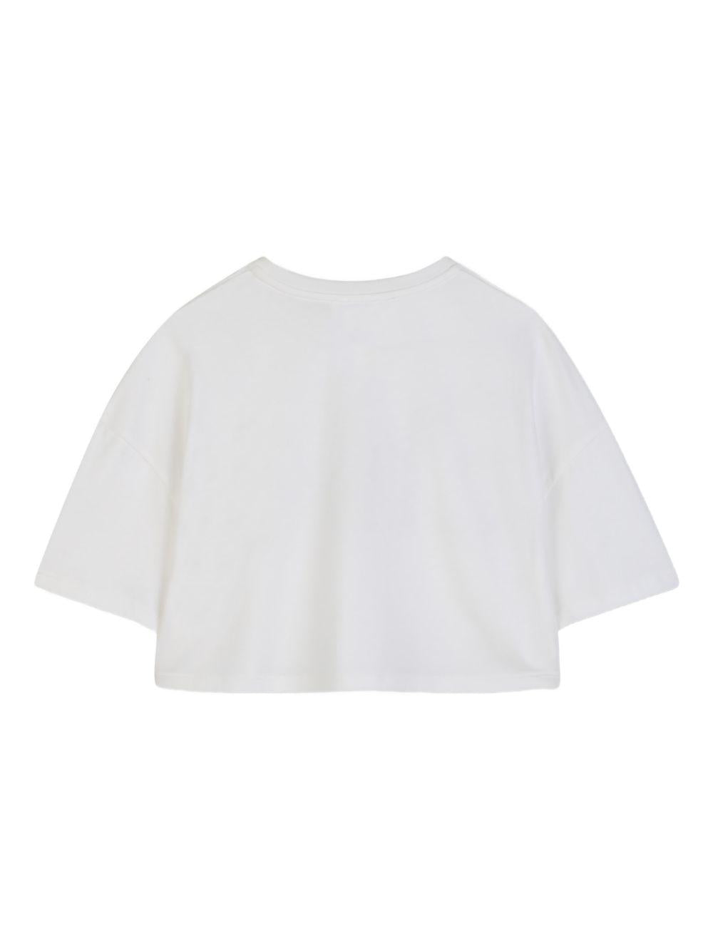 T-shirt per bambina Chloé Kids bianca con stampa logo sul davanti C20859 117 CHLOE' KIDS 