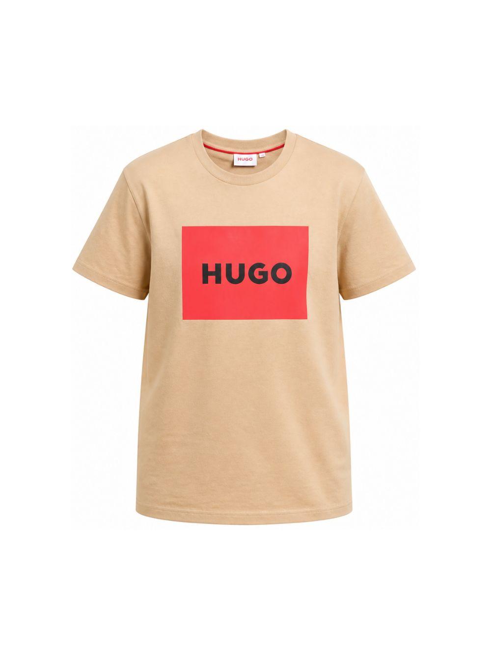 T-shirt per bambino Hugo Kids beige con stampa grafica del logo G00572 23B Hugo KIDS 