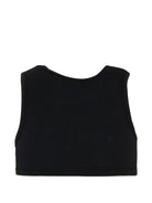 T-shirt per bambina MSGM Kids nera senza maniche S6MSJGTO011 110 MSGM KIDS 