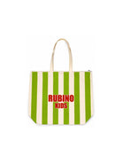 Borsa Tote media personalizzata Rubino Kids verde con design a righe TOTE VERDE RUBINO 
