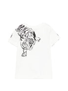 T-shirt per neonato Just Cavalli Kids bianca con stampa grafica JIP26130TS WHITE C.D. ROBERTO CAVALLI KIDS 