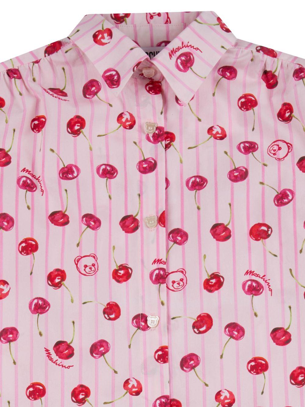 Abito per bambina Moschino Kids rosa con motivo righe HDV0HGLLB67 83658 MOSCHINO KIDS 