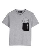 T-shirt per bambino Karl Lagerfeld Kids grigio con taschino Z31097 A07 KARL LAGERFELD KIDS 