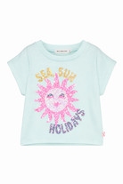 T-shirt per bambina Billieblush azzurra con stampa grafica U21950 73A BILLIEBLUSH KIDS 