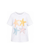 T-shirt per bambini Stella McCartney Kids bianca con stampa stelle marine TY8A81 Z0434 100 STELLA McCARTNEY KIDS 