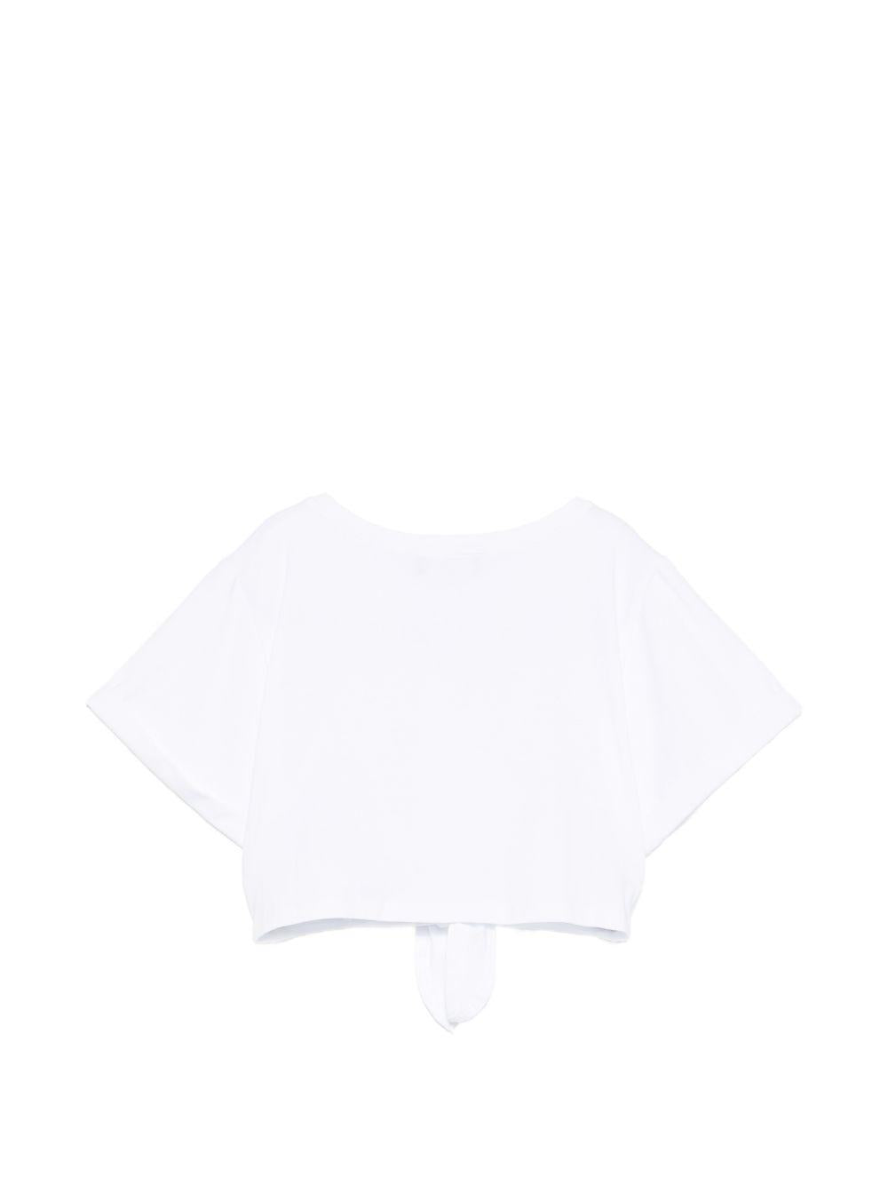 T-shirt per bambina Ermanno Scervino Junior bianca con design crop Z1G609 7201 0099 ERMANNO SCERVINO KIDS 