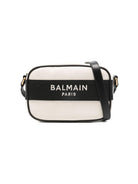 Borsa fasciatoio per neonati Balmain Kids bianca e nera con logo sul davanti BY0B68 Z0042 101NE BALMAIN KIDS 