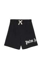 Bermuda per bambino Palm Angels Kids nero con logo PBCI006S26FLE001 110 PALM ANGELS KIDS 