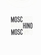 Felpa da bambino Moschino Kids bianca con stampa logo HRF078LCA32 10063 MOSCHINO KIDS 
