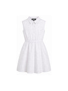 Abito per bambina DKNY Kids bianco con stampa logo all-over D62602 10P DKNY KIDS 