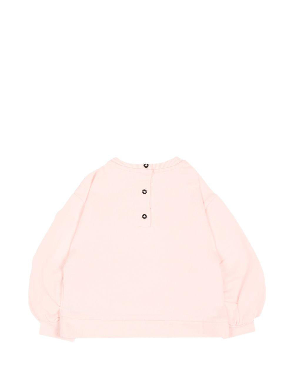 Felpa per neonata Balmain Kids rosa con stampa grafica sul davanti BZ4010 Z3183 508NE BALMAIN KIDS 