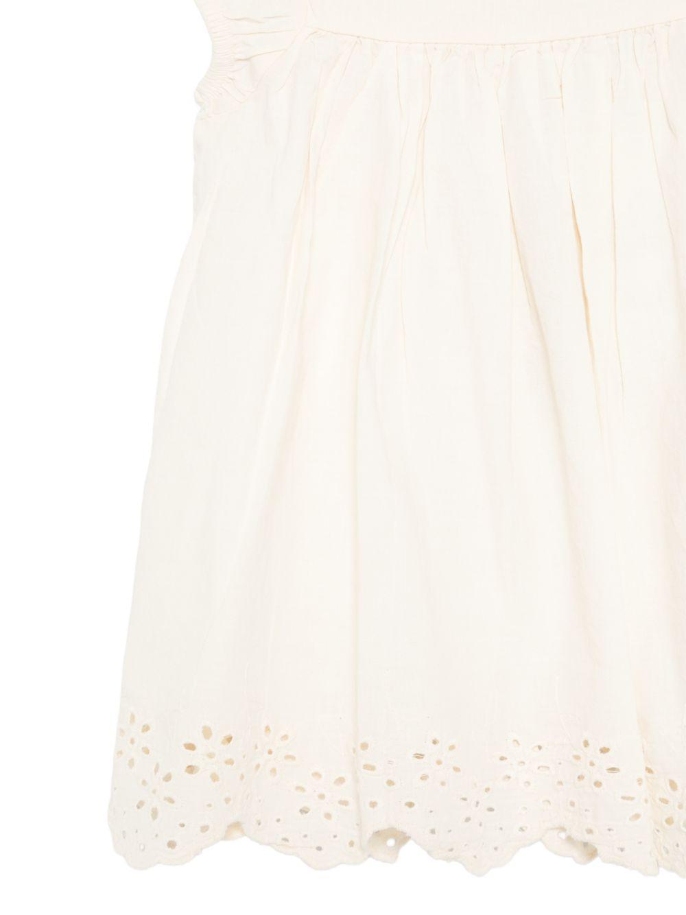 Abito Carmen per neonata Molo beige con dettagli ricamati 4S26E105 2444 MOLO KIDS 