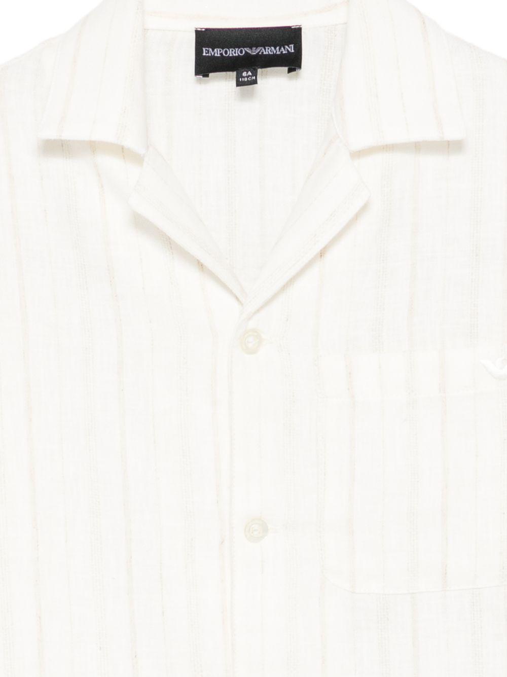 Camicia per bambino Emporio Armani Kids ècru a righe EB000972 AF20969 F0008 EMPORIO ARMANI KIDS 