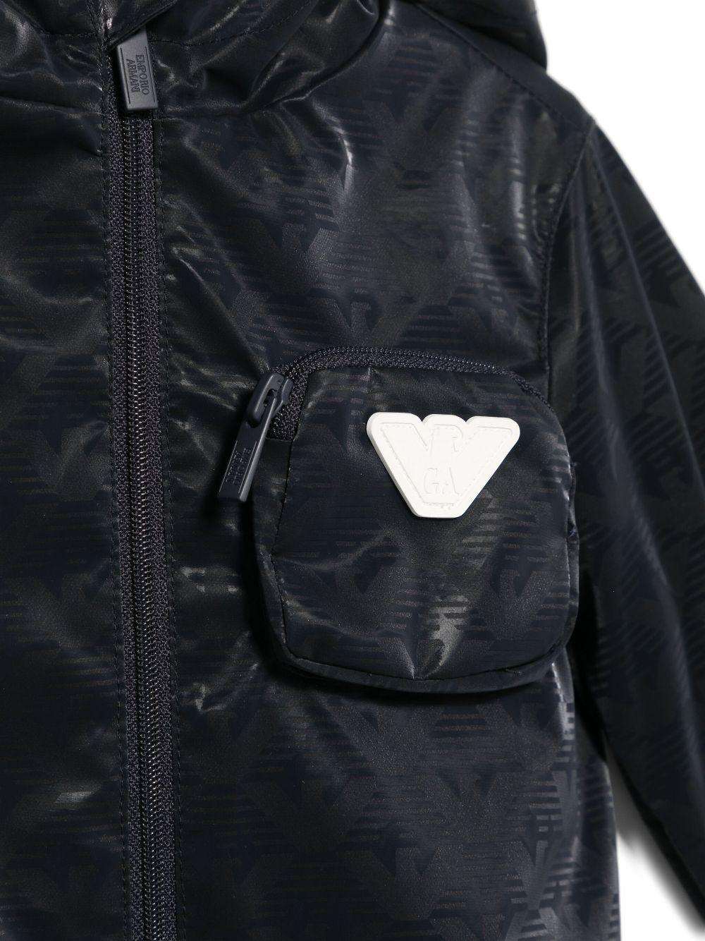 Giubbino per neonato Emporio Armani Kids blu con logo gommato EB000426 AF13370 UB118 EMPORIO ARMANI KIDS 
