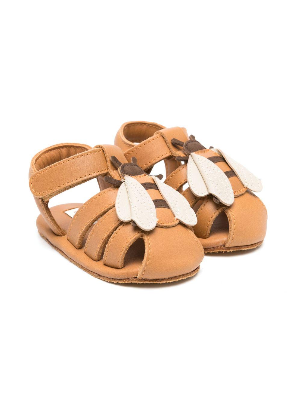 Sandali per neonata Donsje Duni Sky marrone con chiusura frontale con strappo 1040001 PU004 DONSJE KIDS 