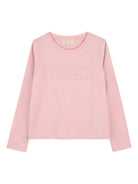T-shirt per bambina Michael Kors Kids rosa con ricamo logo R30493 45R MICHAEL KORS KIDS 