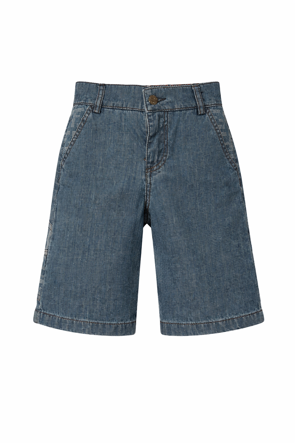 Shorts per bambino Fendi Kids denim con logo FF sul retro JMF584 AVWI F0QG0 FENDI KIDS 