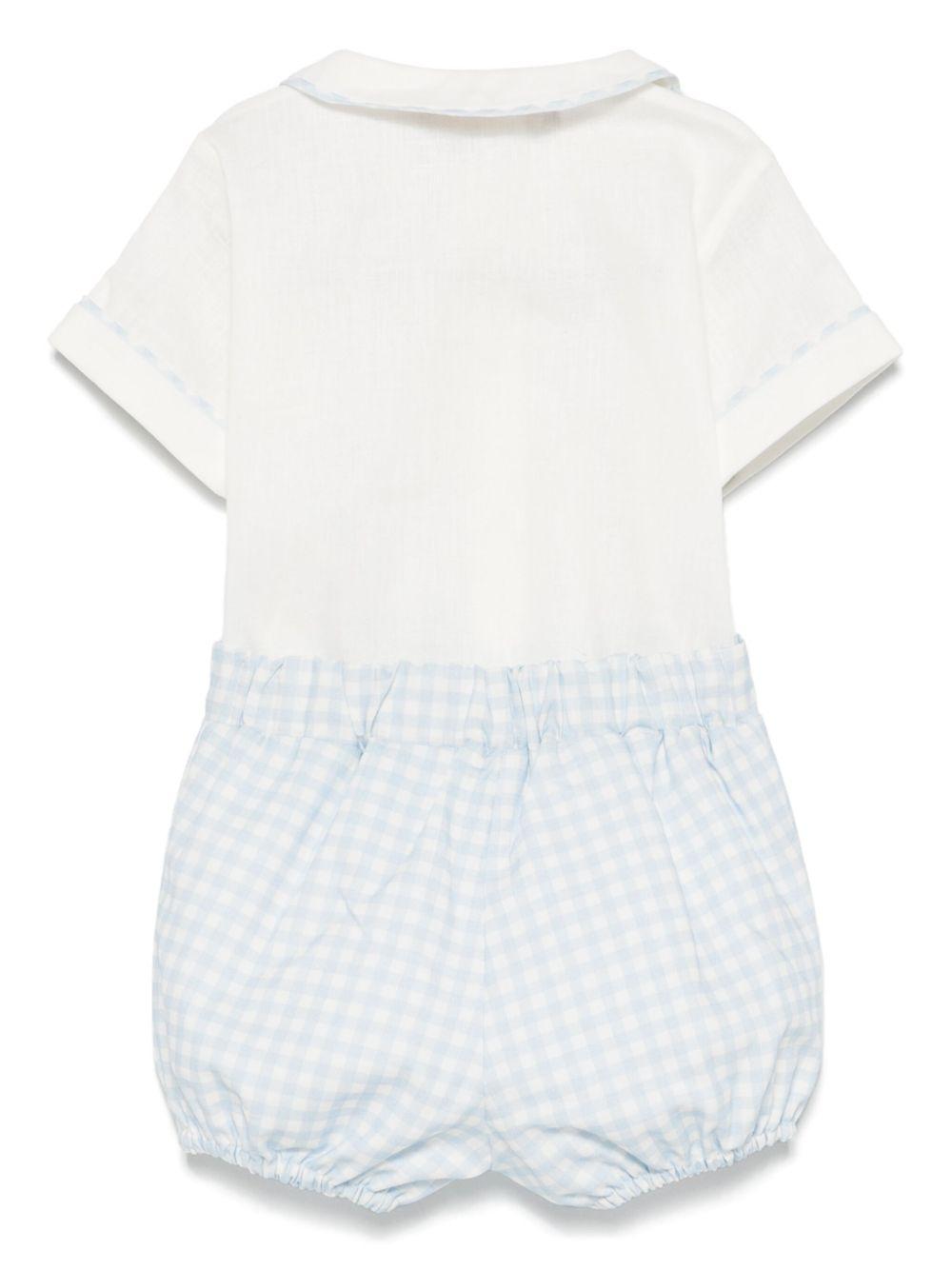Completo per neonato La Stupenderia bianco a quadretti con colletto Peter Pan TBCT53 Y11 LA STUPENDERIA 