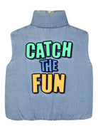 Gilet imbottito per bambino Billieblush blu con zip U21710 Z18 BILLIEBLUSH KIDS 