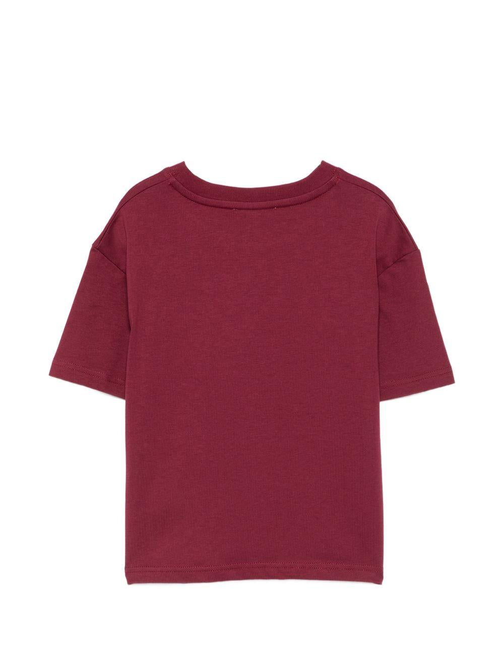 T-shirt per bambino Lanvin Kids bordeaux con logo sul davanti N30426 955 LANVIN KIDS 