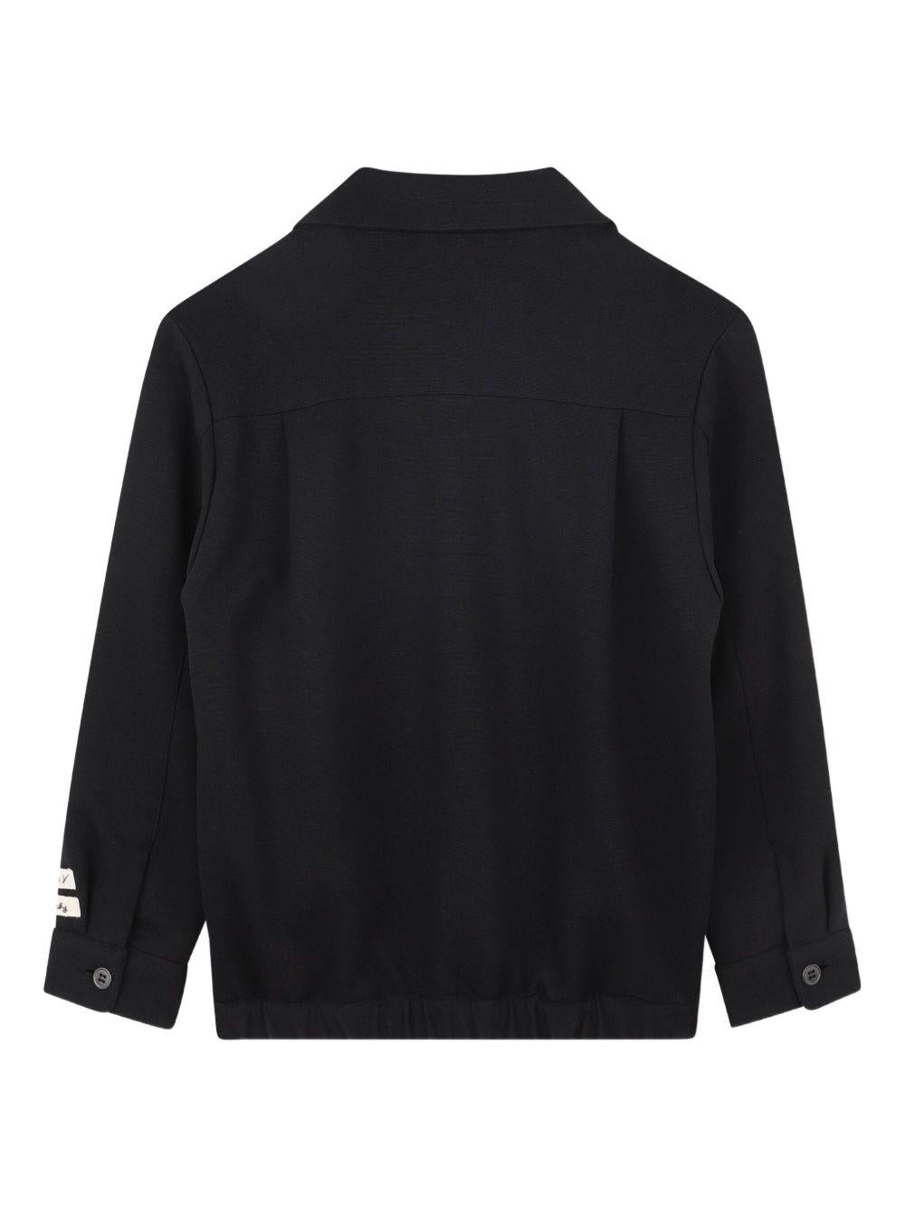 Camicia per bambino Givenchy Kids nera con applicazione con logo a contrasto H30941 09B GIVENCHY KIDS 