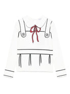 T-shirt per bambina Dolce & Gabbana Kids bianca con stampa a trompe l'oeil L5JTPI G7PGX W0111 DOLCE & GABBANA KIDS 