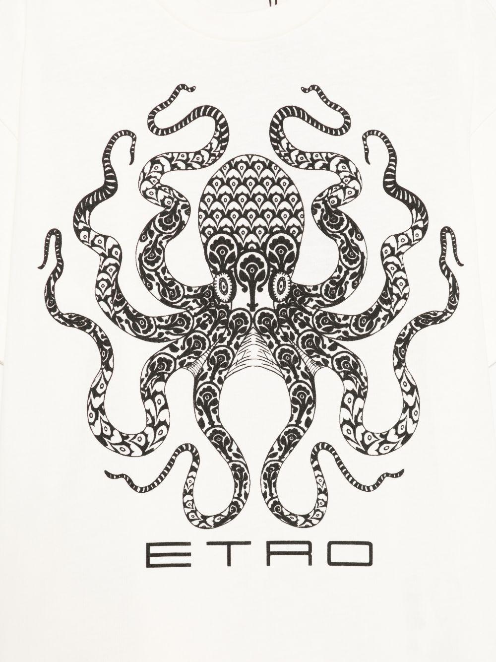 T-shirt per bambino Etro Kids bianca con stampa polpo GY8P31 Z3672 102NE ETRO KIDS 