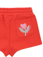 Shorts per neonata Stella McCartney Kids rossi con chiusura a coulisse TY6129 Z0499 426 STELLA McCARTNEY KIDS 