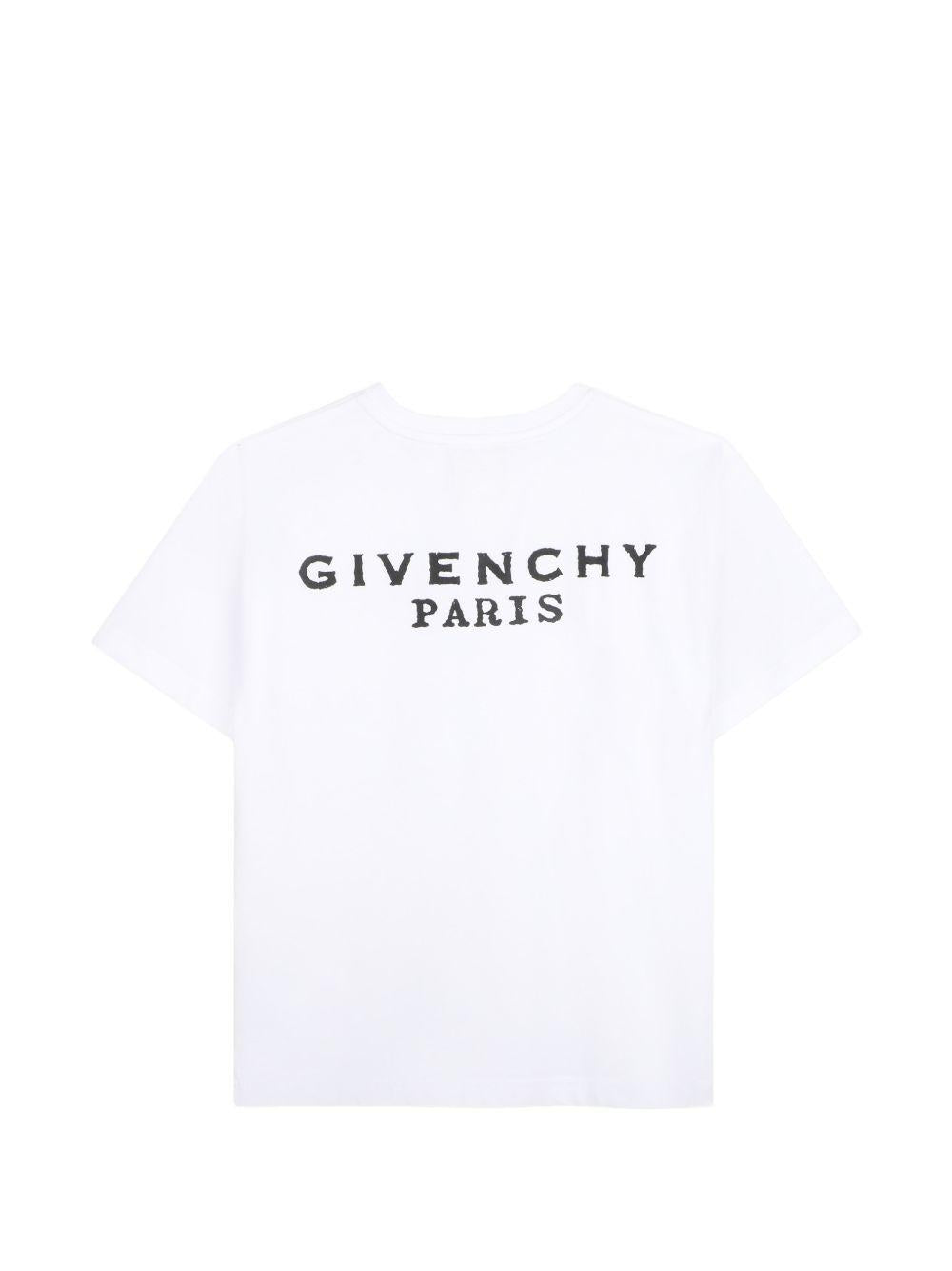 T-shirt per bambino Givenchy Kids bianca con dettaglio logo sul petto H31280 10P GIVENCHY KIDS 