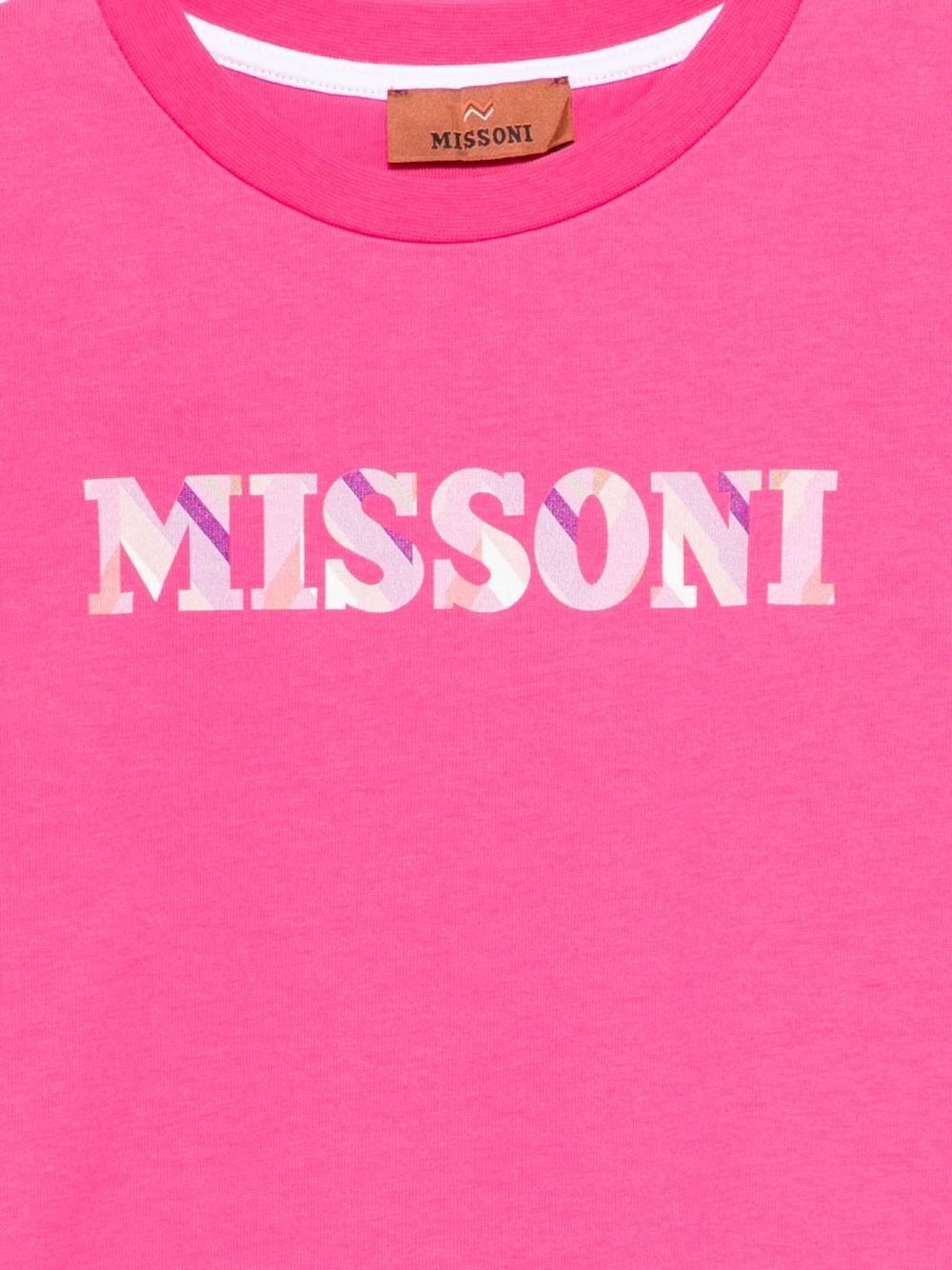 T-shirt per bambina Missoni Kids rosa con logo MY8A41 Z3672 513 MISSONI KIDS 
