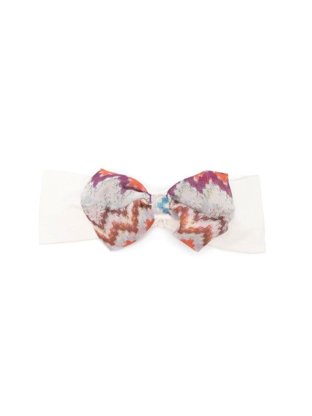 Fascia per capelli per neonata Missoni Kids bianca con stampa a zigzag MZ0034 Z3672 102MC MISSONI KIDS 