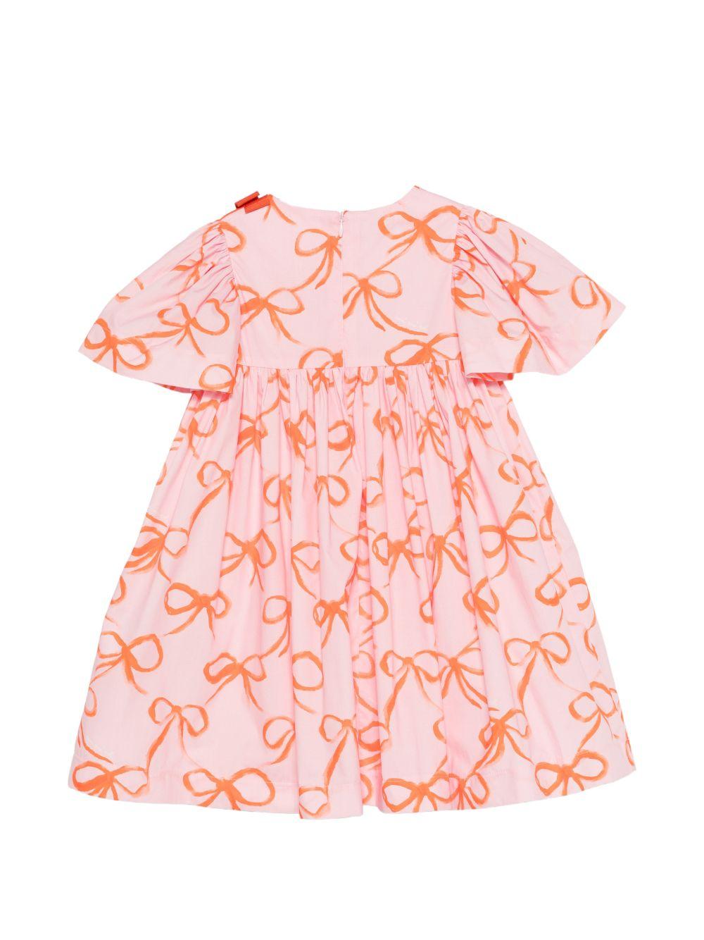 Abito per bambina Mi Mi Sol rosa con stampa fiocco MFAB763V1TS1116 PNK MIMISOL KIDS 