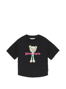 T-shirt per bambino Palm Angels Kids nera con stampa grafica PBAA002S26JER004 110 PALM ANGELS KIDS 